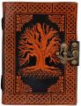 dairy Celtic Tree Of Life Orange With Black Journal Note Book
