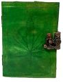 Embossed Green Leaf Refillable Leather Journal Diary