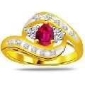 Pear Ruby Gold Ring