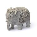 Soapstone Undercut Elephant Hand Crafted Statue