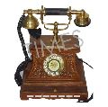 Antique Wooden carving Rotary Phone