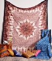 Psychedelic Tapestry Pink Minar star Mandala Tapestrie