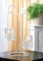 Twin Hanging Candle Holder in White color