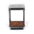 IRON MARBLE SIDE TABLE WITH GLASS TOP