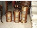 Brass Cylindrical Shape Drawers Cabinet