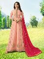 Designer Peach Anarkali Salwar Suit