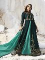 Peacock Blue Embroidered Anarkali Suit