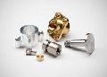 Round Circular Cylindrical Grey Golden Metallic precision fabricated parts