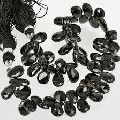 semi precious gemstone beads faceted briolets black spinel