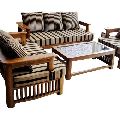 Brown Plain New Non Polished Polished Crissy Creations wooden sofa set