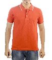 Men Polo Neck Orange T-Shirt
