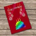 Paper Multishape Multicolor White Silver Red Black Grey Printed Birthday Greeting Cards