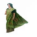 Green Kantha Stitch Art Silk Saree