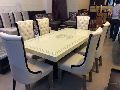 Six Seater Dining Table Set with Composite Marble Top
