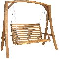 Brown Plain New Polished Wooden Swing