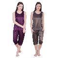 Available in Different Colors Plain Whoesalebox ladies nightwear capri set