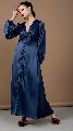 Satin Navy Blue Long Dress