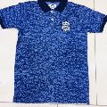 Cotton Printed Blue Half Sleeve Boys Polo tshirt