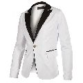 Cotton Black & white Plain Full Sleeves mens fancy blazer