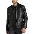Black Plain Full Sleeve Mens Leather Jacket