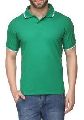 Mens Cotton Green Collar T Shirt
