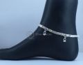 Polished agra designer silver anklets