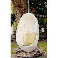 Oval White Polished Hanging Swing Chair