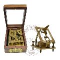 Antique Square Sundial Compass with Box