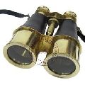 Black Brass/Glass leather mounted brass binocular