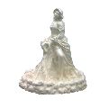 White Polished lady frp statue