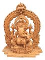 21 Inch Wooden Ganesh Statue