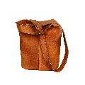 Vintage Genuine Brown Goat Leather Handbag, Tote Bag for Women- 9 x 11.5 x 7 Inch