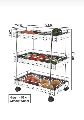 3 Layer Stainless Steel Wire Perforated Vegetable Trolley