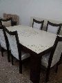 Mother of Pearl Inlay Marble Dining Table Set