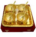 Brass Bowl & Tray Set