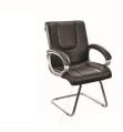 Black Genuine Leather visitor office chair