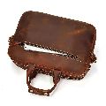 Brown Plain genuine leather briefcase messenger bag