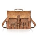 Vintage Leather Briefcase Messenger Bag