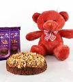 Dry Cake With Teddy Bear &amp; Chocolates Combo