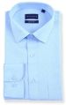 Blue Cotton Linen Solid Plain Shirt