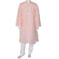 Cotton Peach Plain Full Sleeve mens ethnic kurta pajama