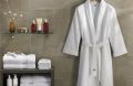 Grey terry bath robe
