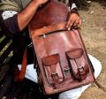 Handcrafted Brown Leather Backpack
