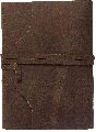 Handmade Buffalo Leather Journal  Dark Brown 7x5 Blank Pages Tanned Color