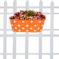 double hook dotted Oval railing planters (orange)