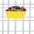 double hook dotted Oval railing planters (Yellow)