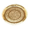 Round Golden New Polished SHANAYA CREATIONS brass etching work dinner plate