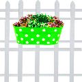 double hook dotted Oval railing planters (Green)