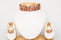 Traditional Ruby Red Choker Necklace Set