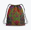 Beautiful Peacock and Flower Drawstring Bag